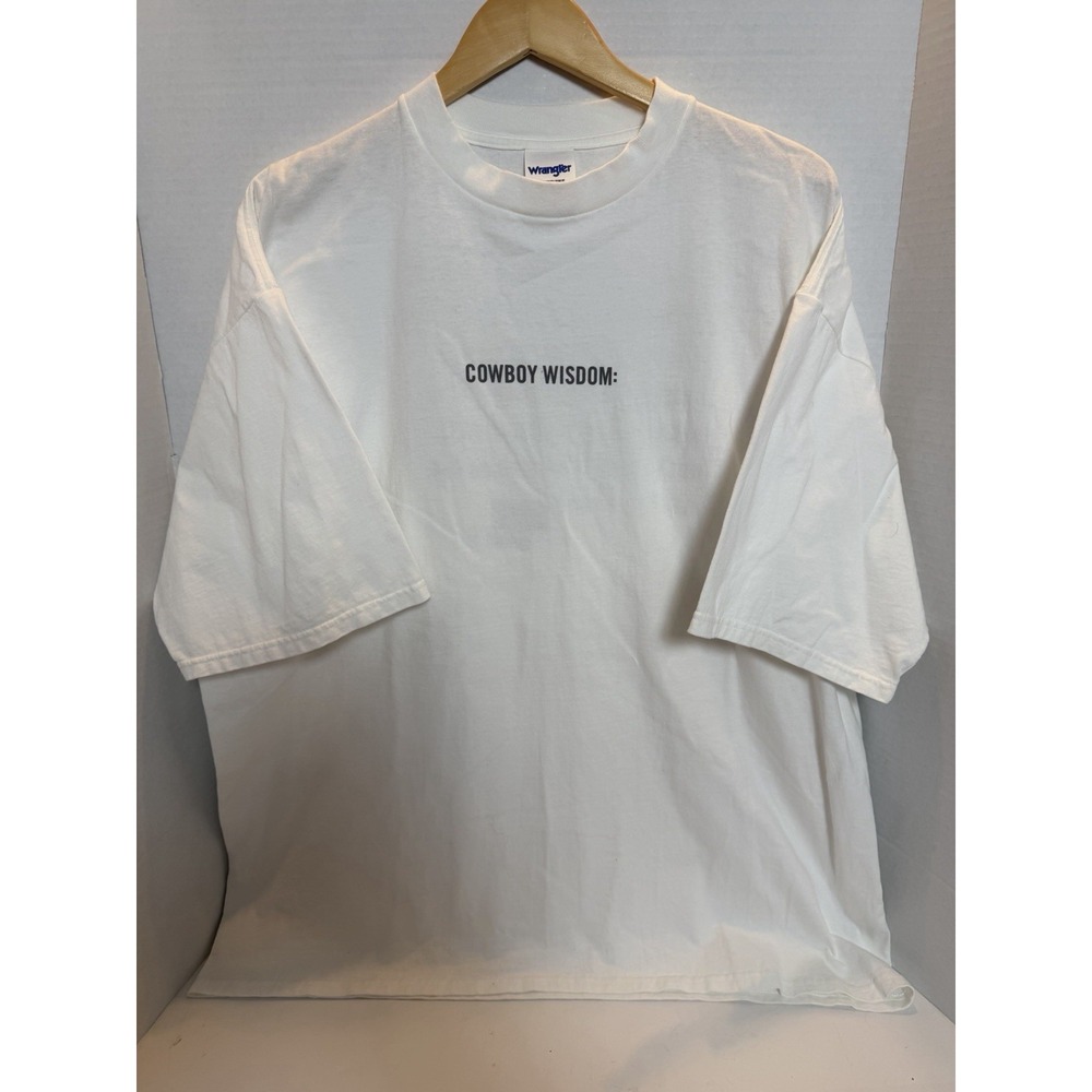 Vtg Wrangelr Cowboy Wisdom White T-shirt 2xl Lightening 253
